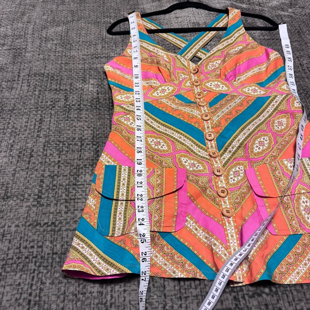 🌸 Nanette Lepore Size 8 Silk Cotton Blend Top – Boho Retro Style 🌸 - Picture 10 of 10